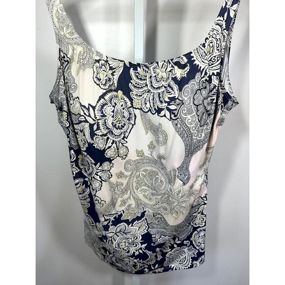 KUNY BARCELONA Women's Paisley Floral Tankini One Piece Swimsuit Pink Size 16 - Picture 3 of 9